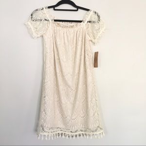 Mason & Bell Cream Lace Mini Dress Womens Small